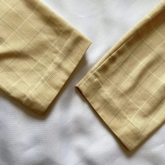 UNIQLO WOMEN'S LIGHT BEIGE WHITE BLUE PLAID SINGLE BREASTED SLOUCHY BLAZER - M - Picture 8 of 10